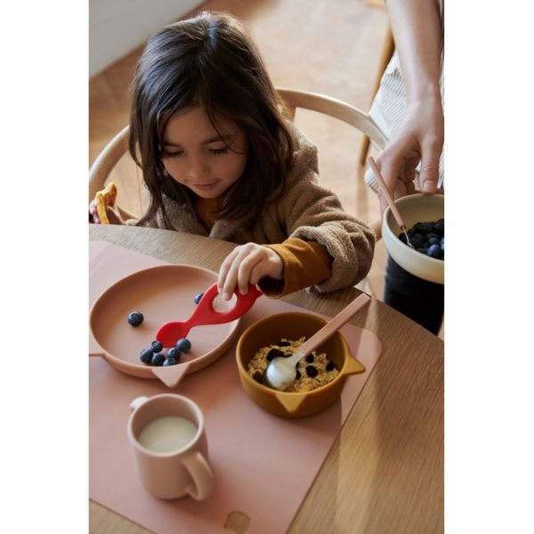 Pack de vaisselle en silicone Vivi Cat Dark Rose – Image 2