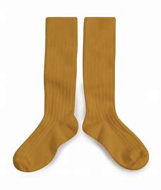 chaussettes hautes collegien moutarde
