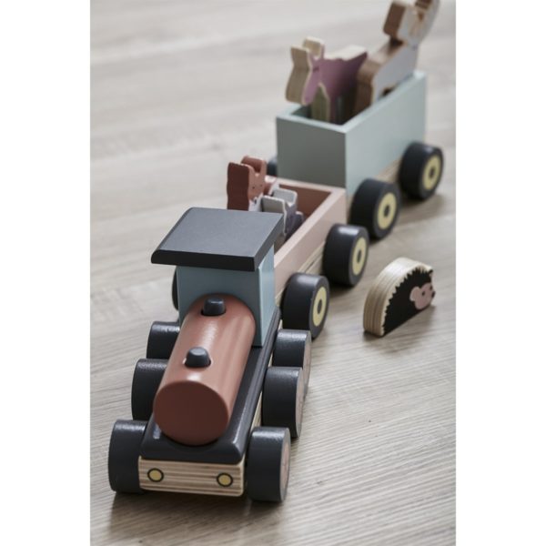Train en bois et animaux – Image 4