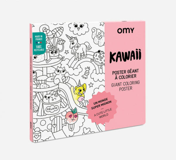 Poster géant à colorier - Kawaii