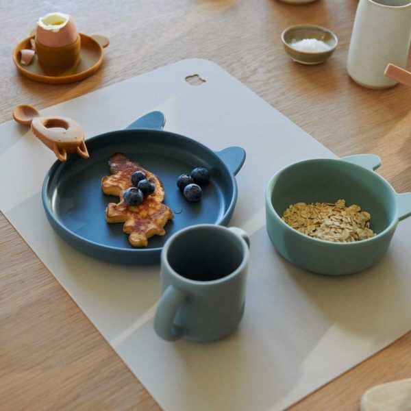 Pack de vaisselle en Silicone Vivi Rabbit Sea Blue – Image 2