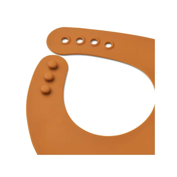 Lot de 2 bavoirs en silicone tuscany rose / moutarde – Image 2