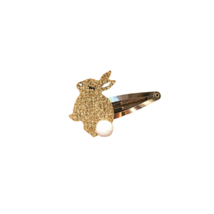 BARRETTE OBI OBI LAPIN doré et blanc