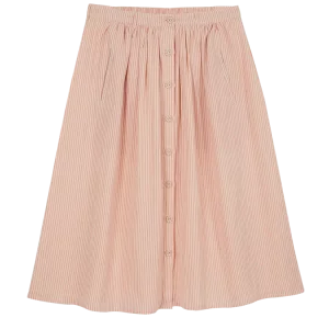 JUPE MIDI RAYURES ROSES EMILE ET IDA