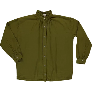 CHEMISIER ROSIER MADAME FIR GREEN POUDRE ORGANIC