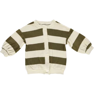 CARDIGAN BRUNELLE ENFANT EPONGE RAYURES POUDRE ORGANIC