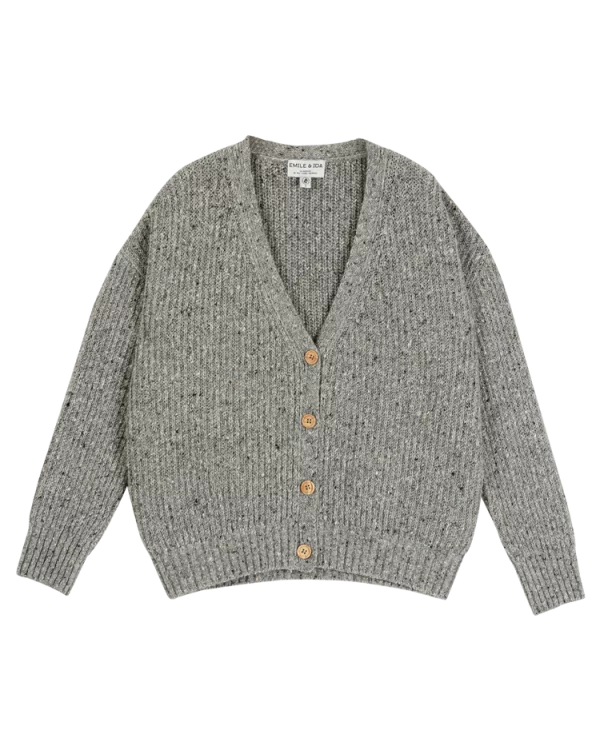 CARDIGAN GRIS FEMME OVERSIZE EMILE ET IDA