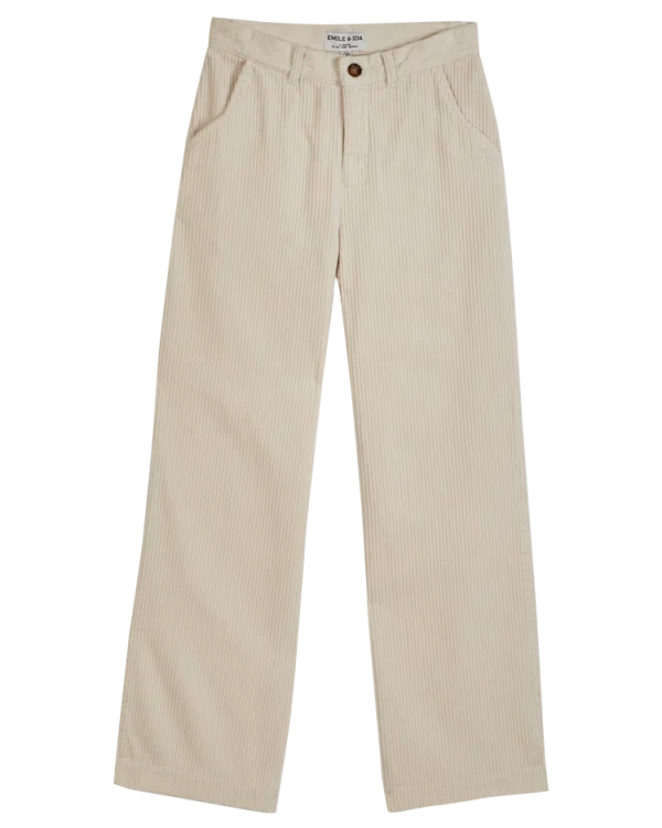 Pantalon Ample Velours - Ecru