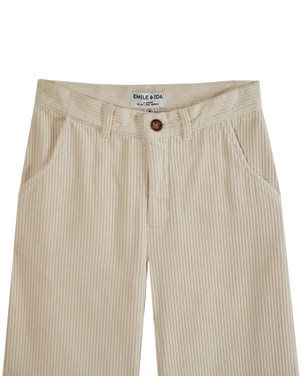 Pantalon Ample Velours - Ecru – Image 3