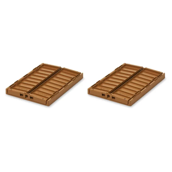 Lot de 2 caisses de rangement Small Weston Golden Caramel – Image 2