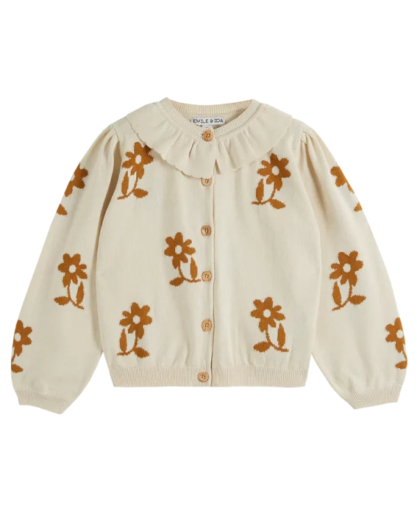 CARDIGAN FLEURS CARAMEL EMILE ET IDA