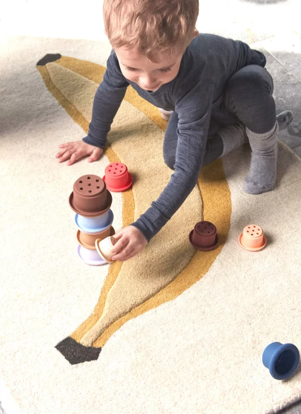Jeu de tasses en silicone à empiler Caramel Blue – Image 2