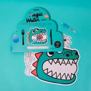 set de table à colorier à l'eau dinos omy