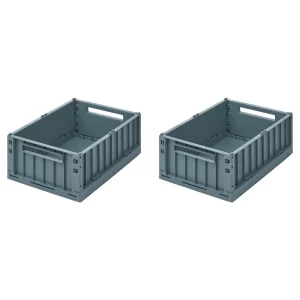 Lot de 2 caisses de rangement Weston Medium - Whale Blue
