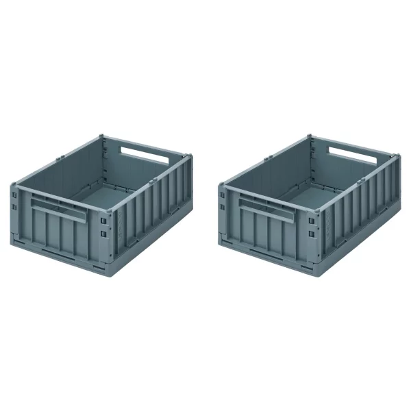 Lot de 2 caisses de rangement Weston Medium - Whale Blue