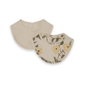 Lot de 2 Bavoir Flos Beige