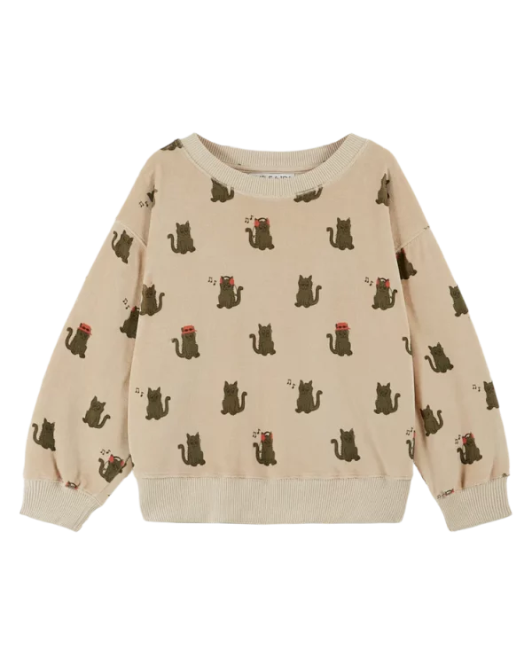 Sweatshirt greige chat cool emile et ida