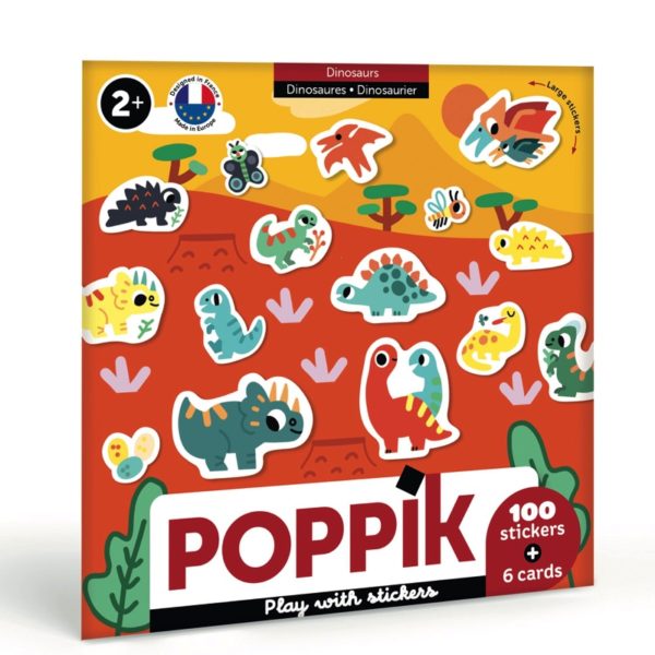 cartes stickers dinosaures poppik