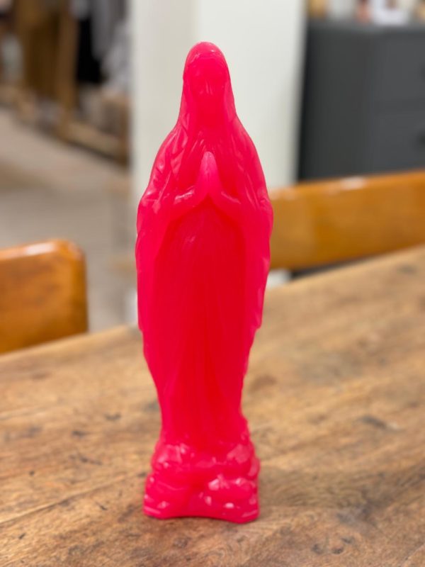 BOUGIE VIERGE NOTRE DAME FUSHIA CIERGERIE DES PREMONTRES