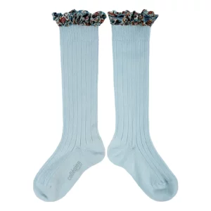 CHAUSSETTES COLLEGIEN ELISABETH BLEU GLACIER