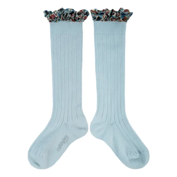 CHAUSSETTES COLLEGIEN ELISABETH BLEU GLACIER