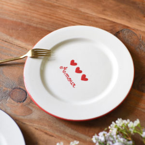 assiette coeur rouge maison roussot