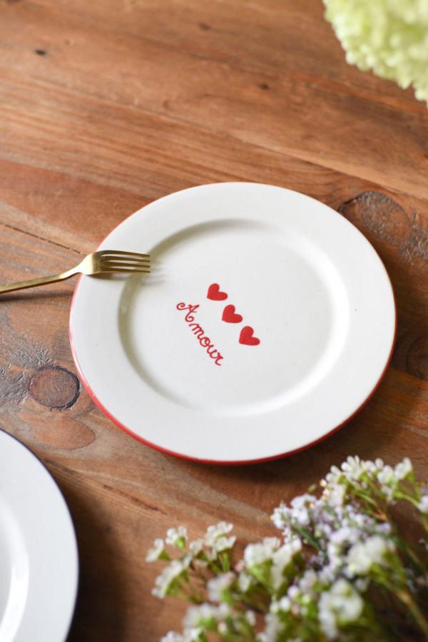 assiette coeur rouge maison roussot