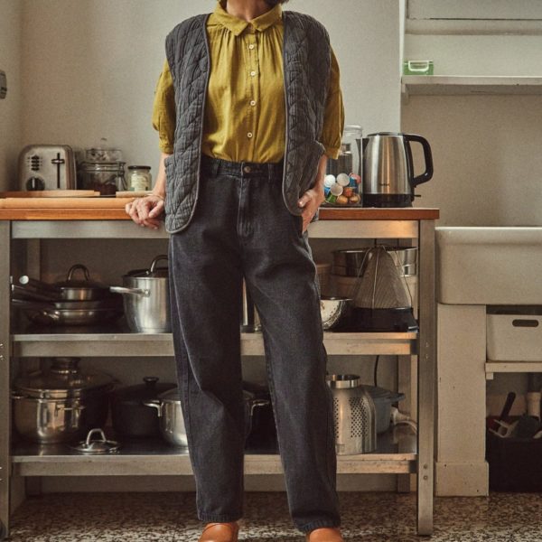 Jean Gentiane Long Denim Noir – Image 2