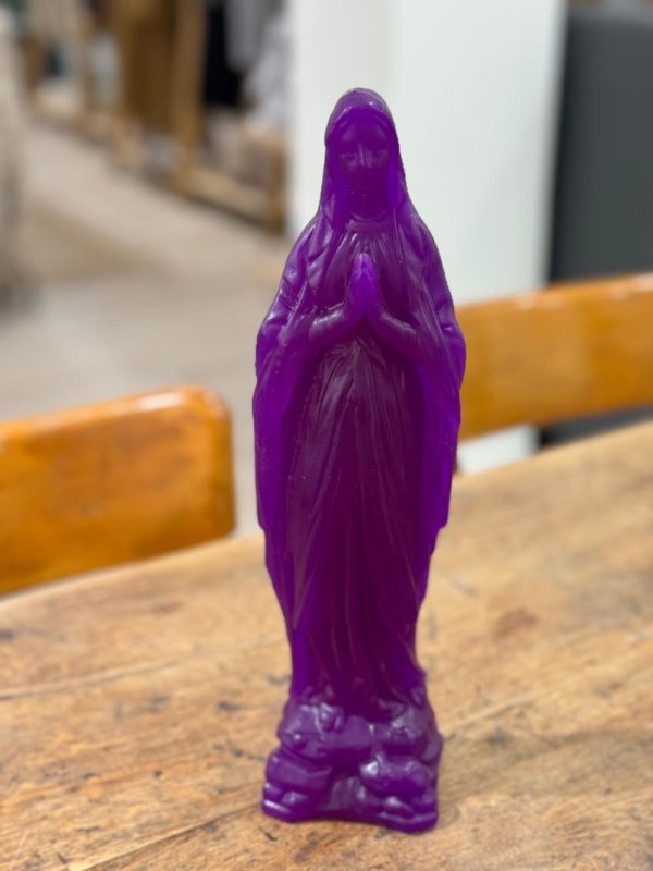 bougie vierge notre-dame violet la ciergerie des prémontres