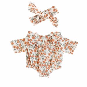 barboteuse + bandeau californian poppy bonjour little