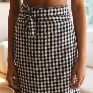 TABLIER VICHY NOIR GABRIELLE PARIS