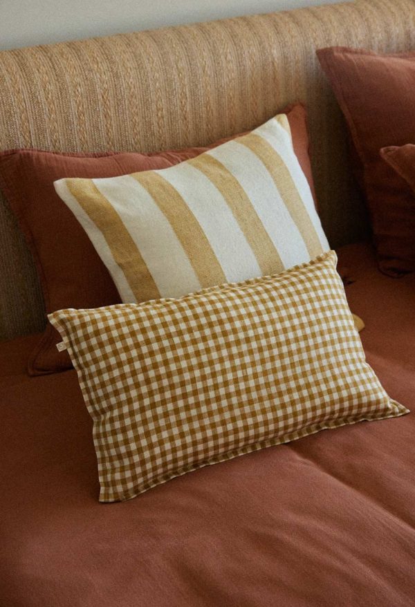Coussin Taormina Vichy Curry – Image 2