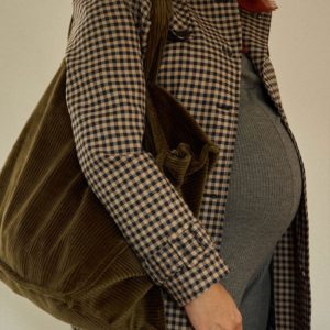 SAC WEEK6END VELOURS OLIVE GABRIELLE PARIS
