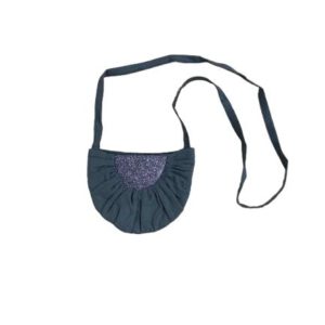 SAC GRIS ANTHRACITE LIN ET PAILLETTES MOUCHE PARIS