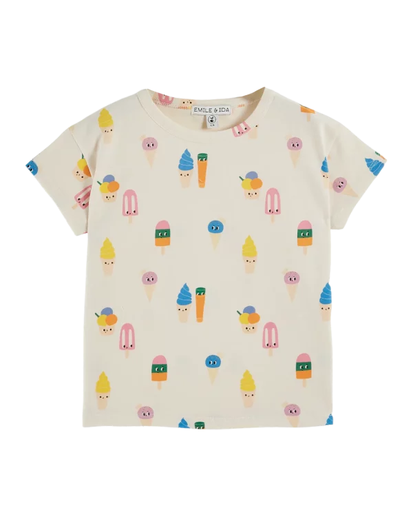 Tee shirt en coton imprimé ice cream emile et ida