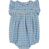 Combibloomer vichy bleu bébé fleur brodée