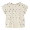 tee shirt imprimé fleurs douces écrus