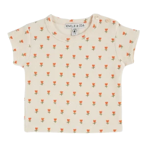 tee shirt éponge imprimé tulipes