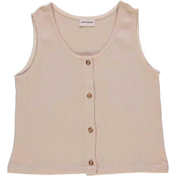 Débardeur beige bouton femme