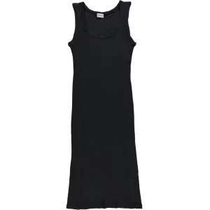 robe longue sans manches noire