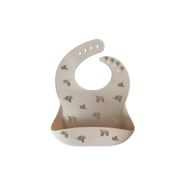 Bavoir en silicone imprimé amandes