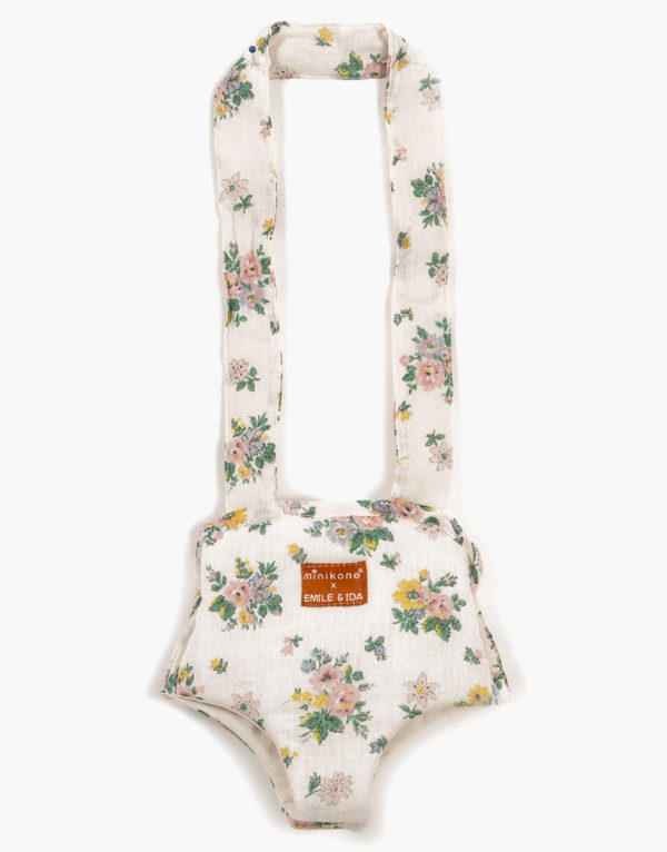 PORTE-POUPEE MINIKANE ET COLLB' EMILE ET IDA IMPRIME PRINTEMPS ROSE