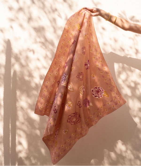 GRAND FOULARD MINDI ROSE BINDI ATELIER