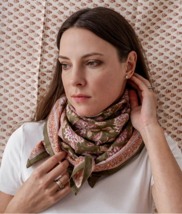 Grand Foulard Matira Verde – Image 2