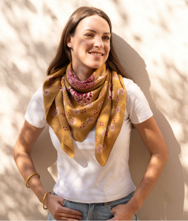 Grand Foulard Mindi Cassonade – Image 2