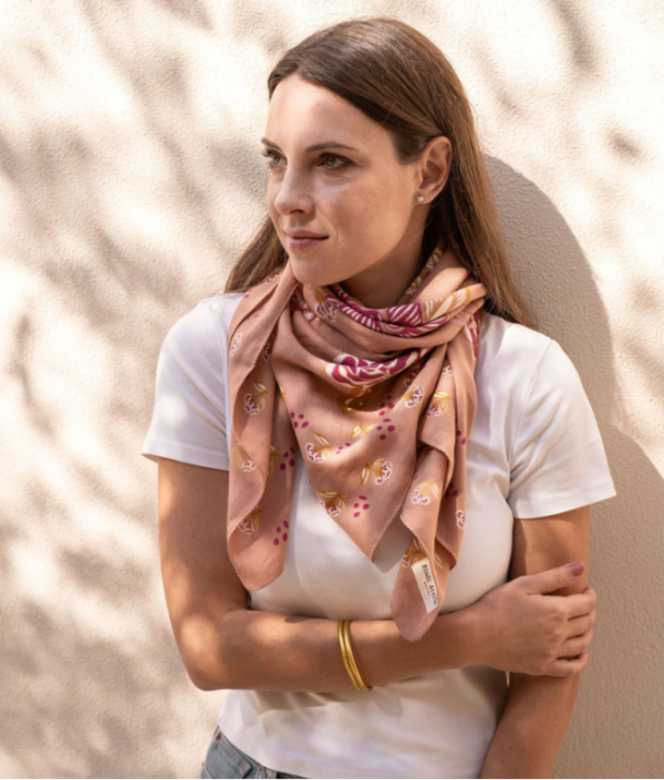 Grand Foulard Mindi Rose – Image 2