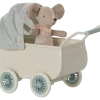 LANDAU VINTAGE BLEU ET SON BEBE SOURIS MAILEG