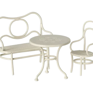ENSEMBLE SALON DE JARDIN BLANC POUR SOURIS MAILEG
