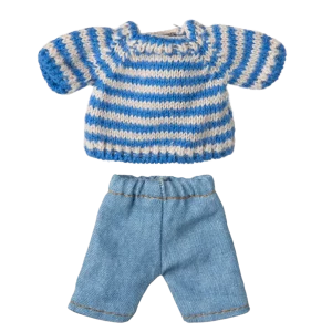 ENSEMBLE DE VETEMENTS PULL ET JEANS POUR SOURIS BIG BROTHER GRAND FRERE MAILEG