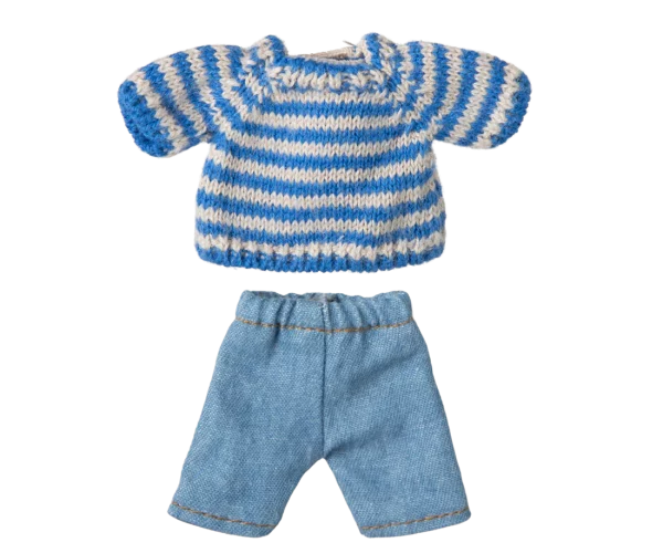 ENSEMBLE DE VETEMENTS PULL ET JEANS POUR SOURIS BIG BROTHER GRAND FRERE MAILEG